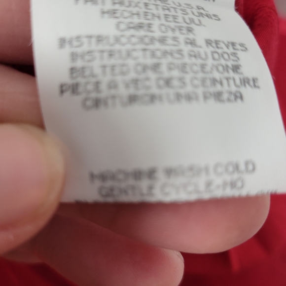 Vntg Leslie Fay Petites USA Made Button front Pleated Skirt Red dress Size 12 - Picture 12 of 13